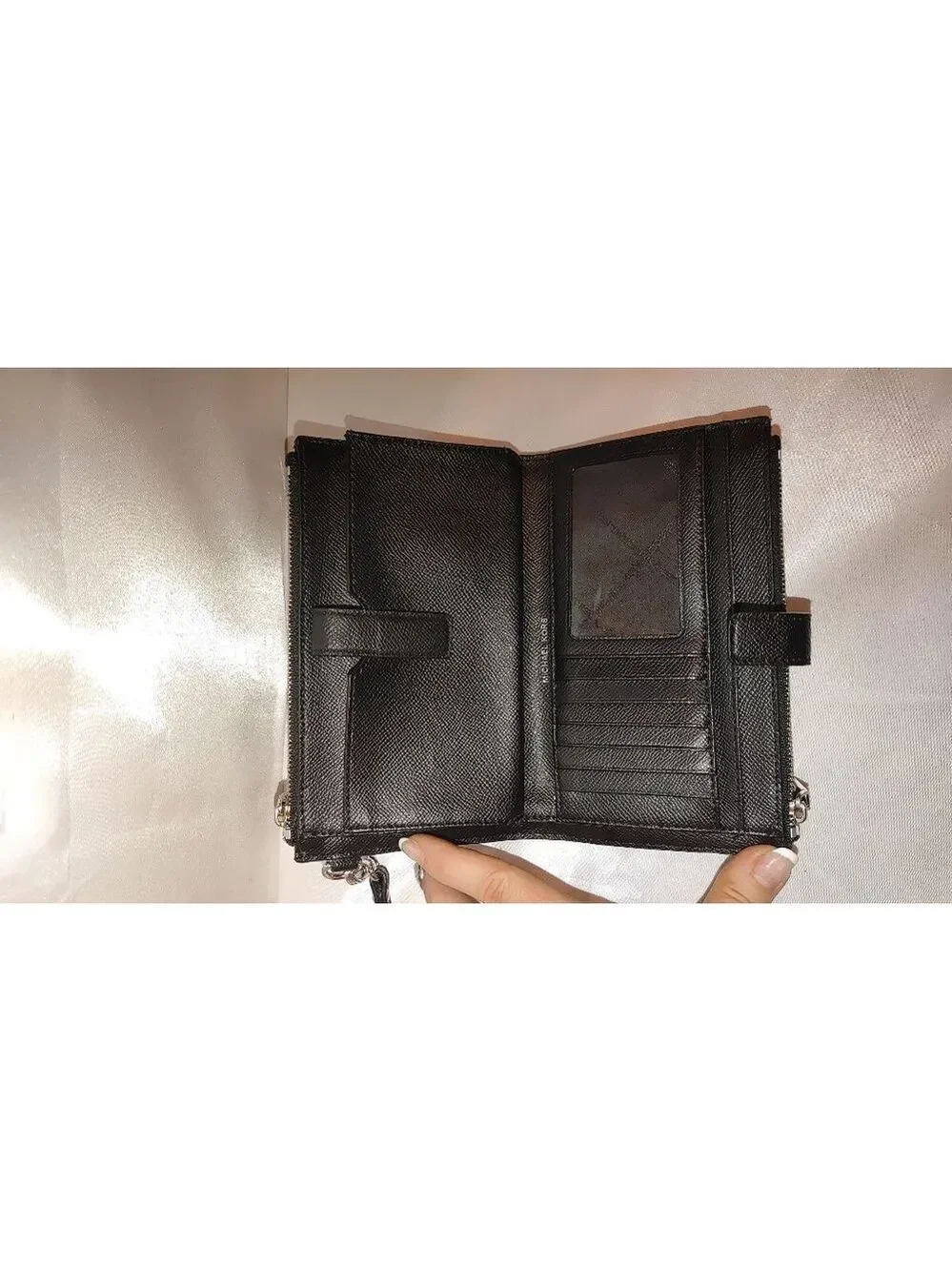 Michael Kors Jet Set Large Double Zip Saffiano Wristlet Wallet